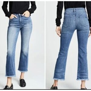 AYR The Bomb Pop Denim Jeans Womens Size 27L Blue Bomba Straight Cropped Fray